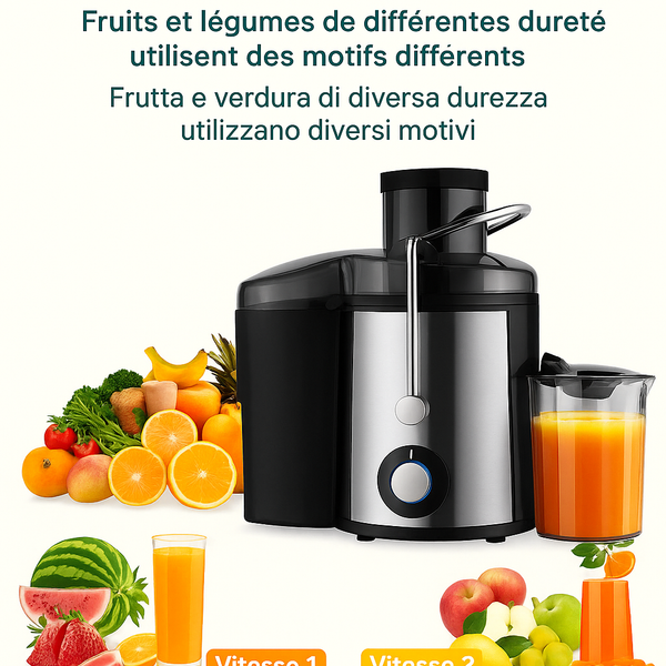 🍹 MonJusPur™ – Extracteur de Jus Professionnel (Petit & Grand Format)
